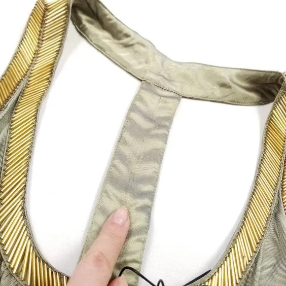 TED BAKER LONDON | Simian Sequin Detail Top Khaki - Picture 12 of 13